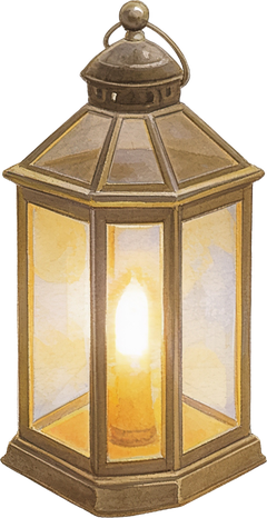 A glowing festive lantern