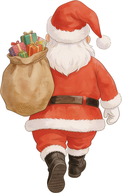 Santa with his sack of gifts
